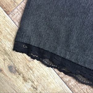 Wrapper Gray Skirt with Black Lace Trim